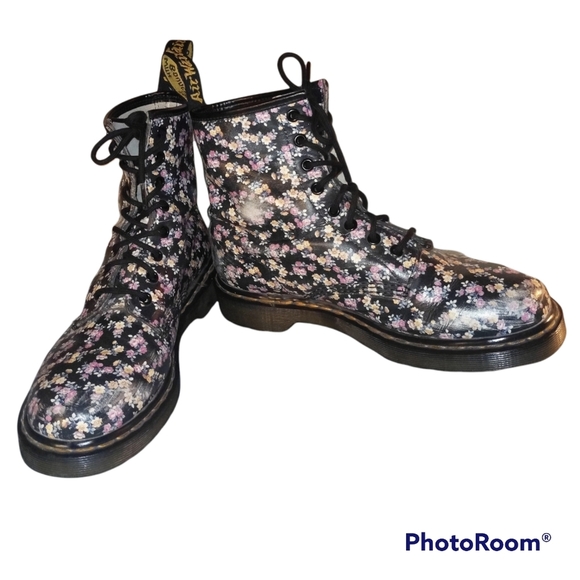 Dr. Martens leather calico floral print Pascals 1460 - Picture 2 of 16
